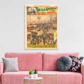 Circus Poster van Dieren tentoongesteld in een ten Canvas Afdruk (Insitu (Woonkamer))