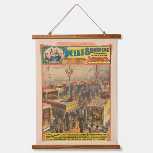 Circus Poster van Dieren tentoongesteld in een ten Hangend Wandkleed (Voorkant)