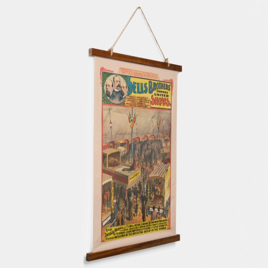 Circus Poster van Dieren tentoongesteld in een ten Hangend Wandkleed (Gebogen)