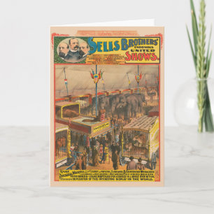 Circus Poster van Dieren tentoongesteld in een ten Kaart
