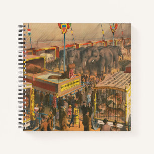 Circus Poster van Dieren tentoongesteld in een ten Notitieboek