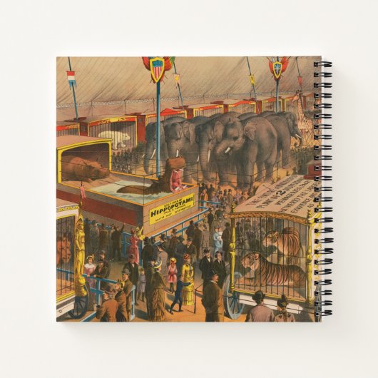 Circus Poster van Dieren tentoongesteld in een ten Notitieboek (Achterkant)