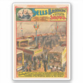 Circus Poster van Dieren tentoongesteld in een ten Sticker (Voorkant)