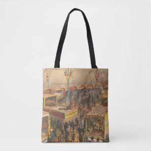 Circus Poster van Dieren tentoongesteld in een ten Tote Bag