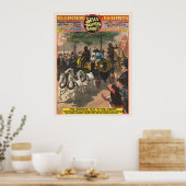 circus Poster van een aap gedreven coach (Keuken)