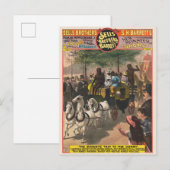  circus Poster van een aap gedreven coach Briefkaart (Voorkant / Achterkant)