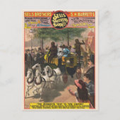  circus Poster van een aap gedreven coach Briefkaart (Voorkant)