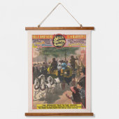  circus Poster van een aap gedreven coach Hangend Wandkleed (Voorkant)
