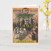  circus Poster van een aap gedreven coach Kaart (Gele Bloem)