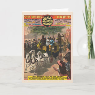 circus Poster van een aap gedreven coach Kaart