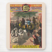  circus Poster van een aap gedreven coach Muismat (Voorkant)