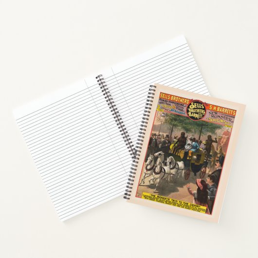 circus Poster van een aap gedreven coach Notitieboek (Binnen)