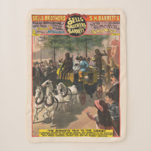 circus Poster van een aap gedreven coach Sherpa Deken