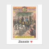 circus Poster van een aap gedreven coach Sticker (Vel)