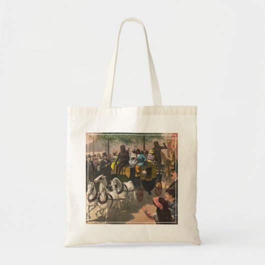  circus Poster van een aap gedreven coach Tote Bag (Voorkant)