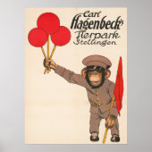  circus Poster van een aap met ballonnen (Voorkant)