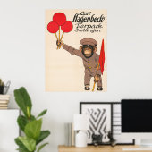circus Poster van een aap met ballonnen (Thuiskantoor)