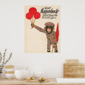 circus Poster van een aap met ballonnen (Keuken)