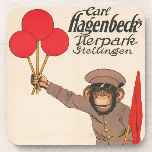 circus Poster van een aap met ballonnen Bier Onderzetter