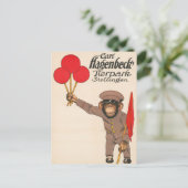  circus Poster van een aap met ballonnen Briefkaart (Staand voorkant)