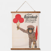 circus Poster van een aap met ballonnen Hangend Wandkleed (Voorkant)