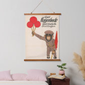 circus Poster van een aap met ballonnen Hangend Wandkleed (Slaapkamer)
