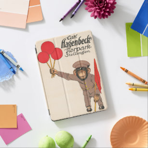  circus Poster van een aap met ballonnen iPad Air Cover