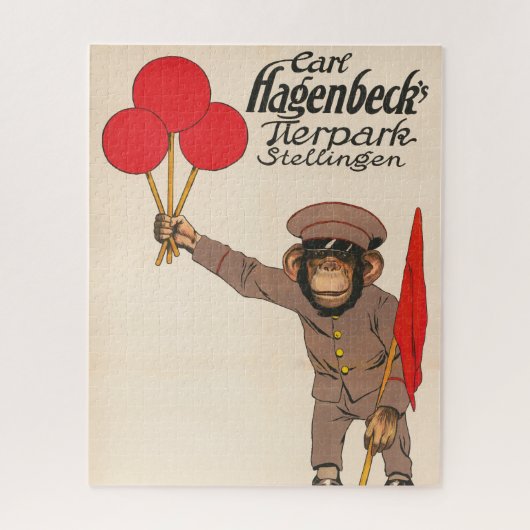 circus Poster van een aap met ballonnen Legpuzzel (Verticaal)