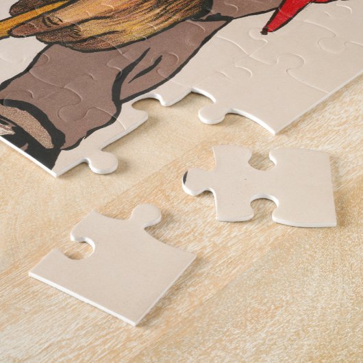  circus Poster van een aap met ballonnen Legpuzzel (Zijkant)