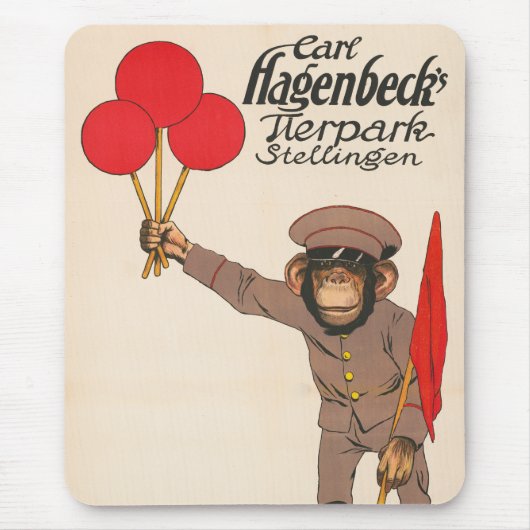  circus Poster van een aap met ballonnen Muismat (Voorkant)