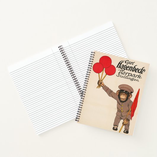  circus Poster van een aap met ballonnen Notitieboek (Binnen)