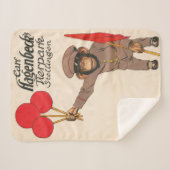 circus Poster van een aap met ballonnen Sherpa Deken (Voorkant (horizontaal))