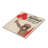  circus Poster van een aap met ballonnen Tegeltje (Zijkant)