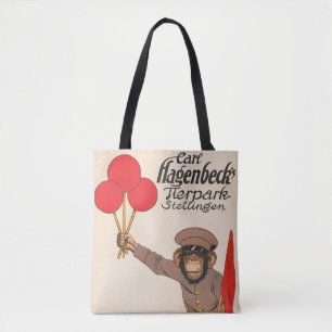  circus Poster van een aap met ballonnen Tote Bag