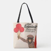 circus Poster van een aap met ballonnen Tote Bag (Achterkant)