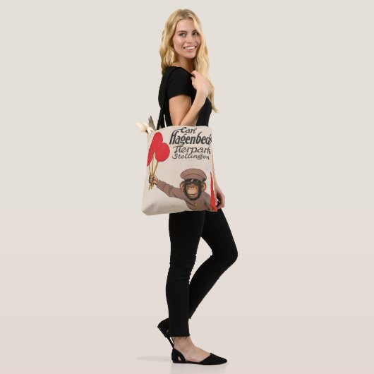 circus Poster van een aap met ballonnen Tote Bag (Op model)