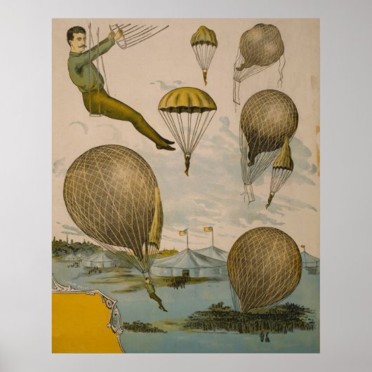 Circus Poster van een luchtballon performance (Voorkant)