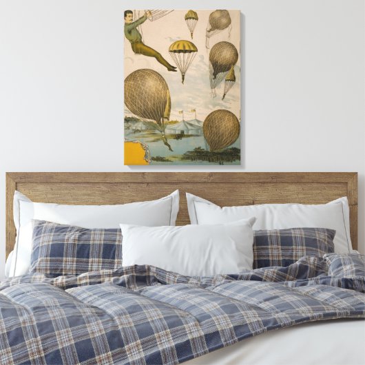 Circus Poster van een luchtballon performance Canvas Afdruk (Insitu (Slaapkamer))