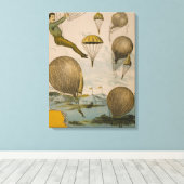 Circus Poster van een luchtballon performance Canvas Afdruk (Insitu (Houten vloer))