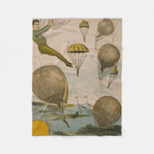 Circus Poster van een luchtballon performance Fleece Deken