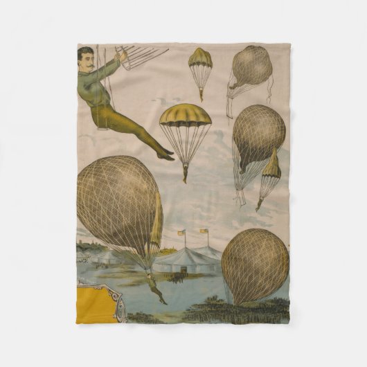Circus Poster van een luchtballon performance Fleece Deken (Voorkant)