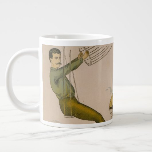 Circus Poster van een luchtballon performance Grote Koffiekop (Links)