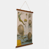 Circus Poster van een luchtballon performance Hangend Wandkleed (Gebogen)