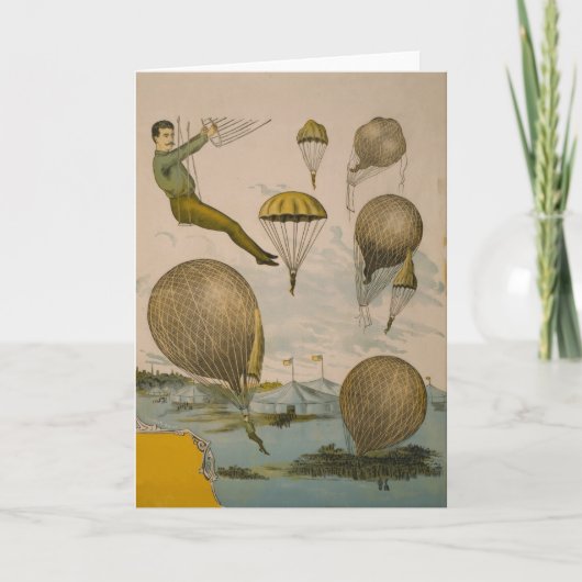Circus Poster van een luchtballon performance Kaart (Voorkant)