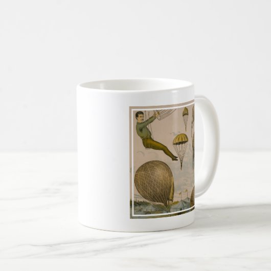 Circus Poster van een luchtballon performance Koffiemok (Voorkant rechts)