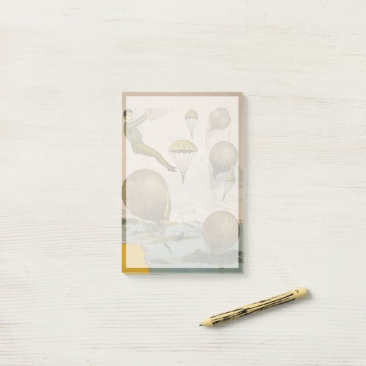 Circus Poster van een luchtballon performance Post-it® Notes (Op bureau)