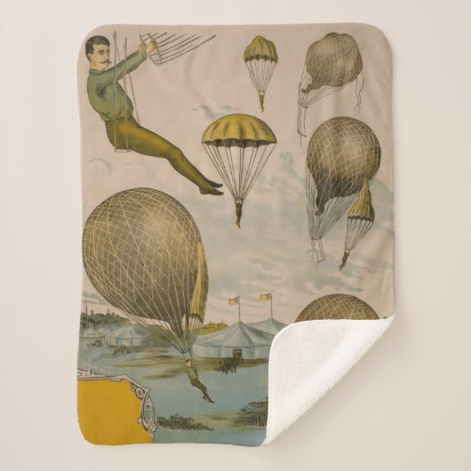 Circus Poster van een luchtballon performance Sherpa Deken (Voorkant)