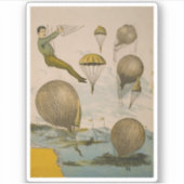 Circus Poster van een luchtballon performance Sticker (Voorkant)