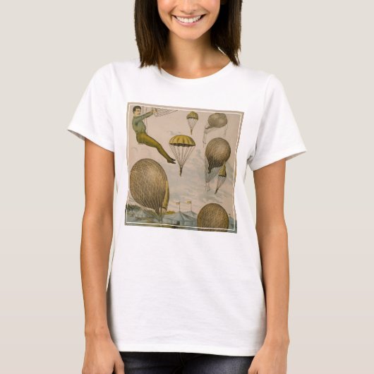 Circus Poster van een luchtballon performance T-shirt (Voorkant)
