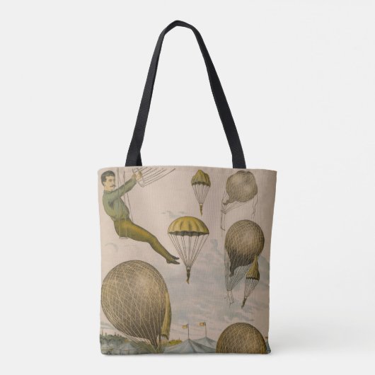 Circus Poster van een luchtballon performance Tote Bag (Achterkant)